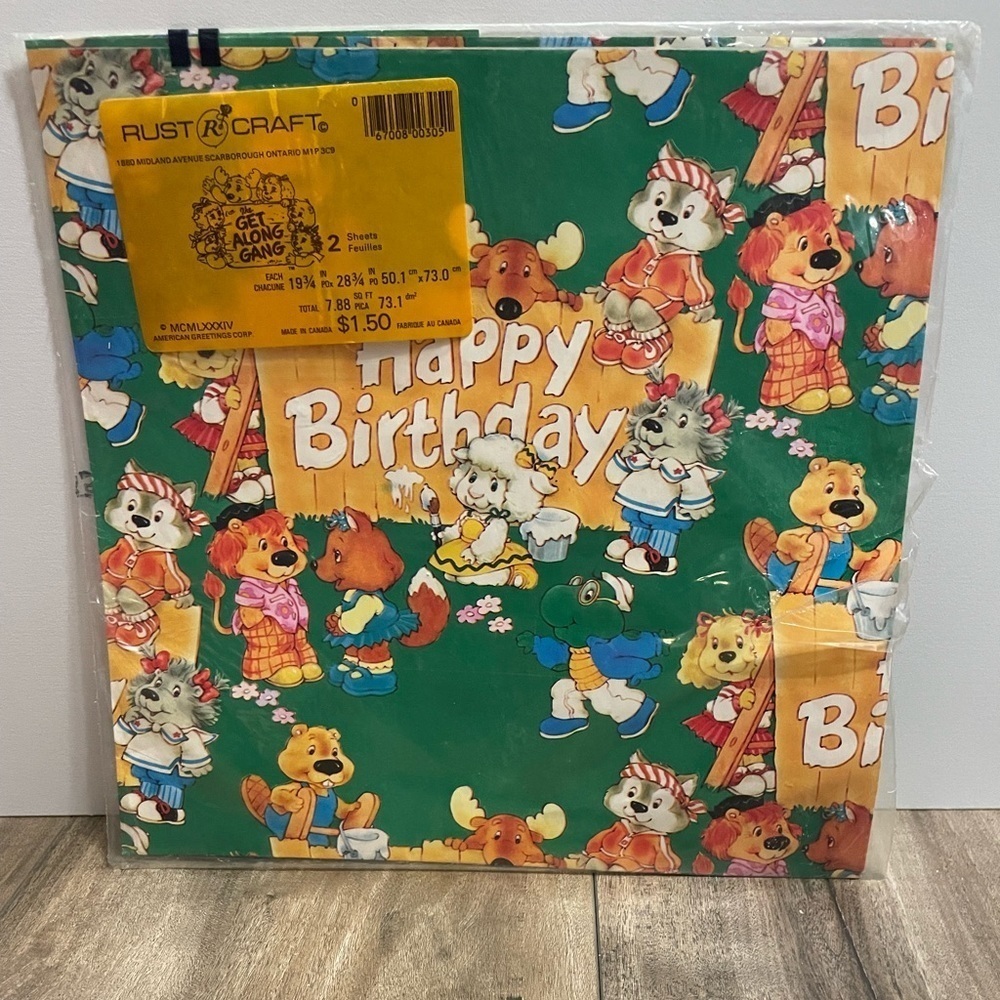 Vintage 1984 The Get Along Gang Wrapping Paper